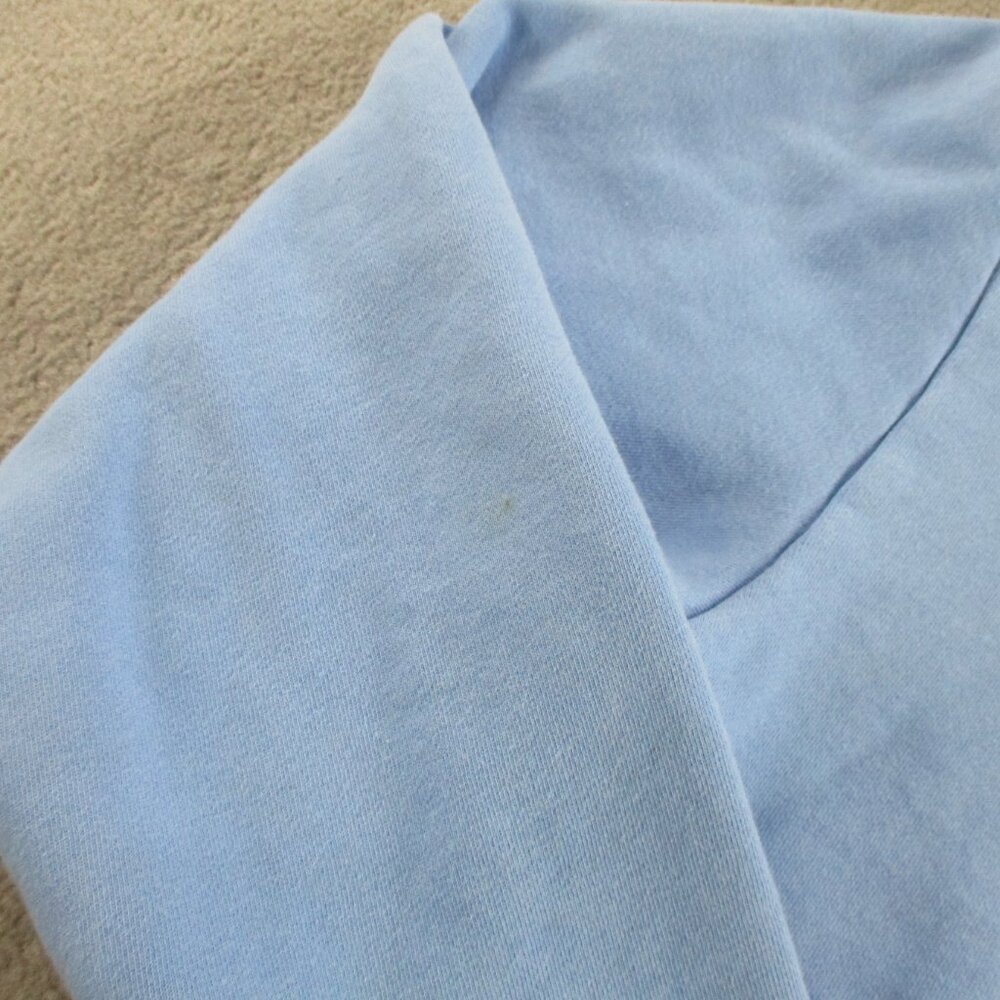 Fiorucci Hoodie Womens XS Blue Cropped Sweatshirt Angels Heaven Print Pullover - Picture 6 of 12